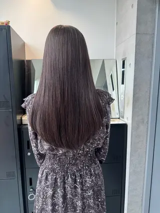 セミロング カラー パーマ ヘアアレンジ 透明感/オリーブ/ グレージュ/YUKAのヘアスタイル