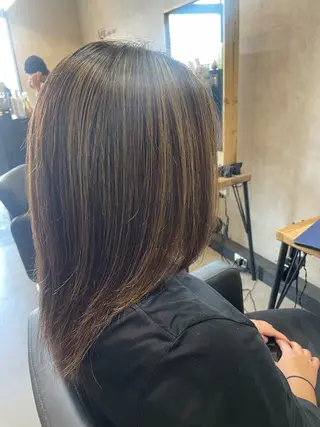 セミロング カラー haf店長 ✂︎タカハシレン✂︎のヘアスタイル