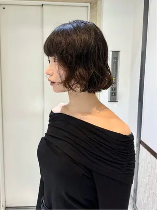ショート パーマ ZENKO表参道店所属・デジタルパーマ 🌀ボブ　萩原　龍のヘアスタイル