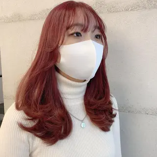 セミロング カラー 透明感/オリーブ/ グレージュ/YUKAのヘアスタイル