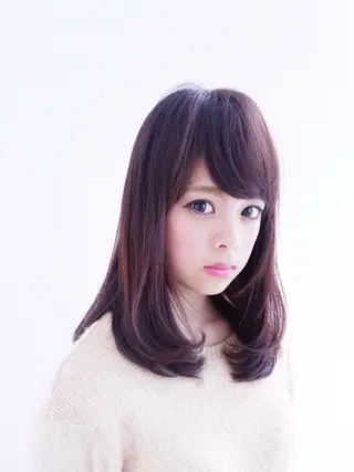 ミディアム カラー パーマ ヘアアレンジ 山北 咲子のヘアスタイル