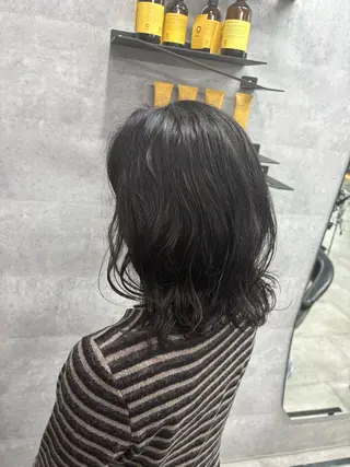 ミディアム パーマ riho 🥣🤍のヘアスタイル