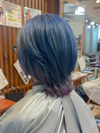 ショート カラー ルーツ/ デザイン/ ハイトーン/おこのぎのヘアスタイル