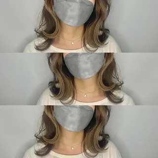 ミディアム カラー パーマ ヘアアレンジ メンズ キッズ ネイル マツエク・マツパ アイブロウ 《褒められる》 透明感カラー/小嶋のヘアスタイル