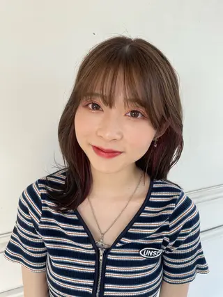 ミディアム カラー SARA古賀店 かすみ🐬🩵のヘアスタイル