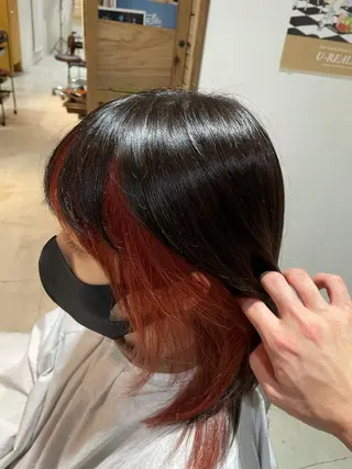 ミディアム 髪質改善韓国レイヤー カット内田智大のヘアスタイル