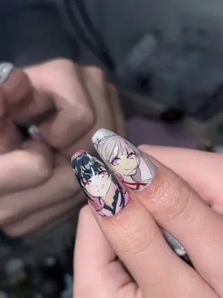 ネイル NES NAIL所属・さゆり￤推しキャラ ￤ロングネイル🩷のネイルデザイン