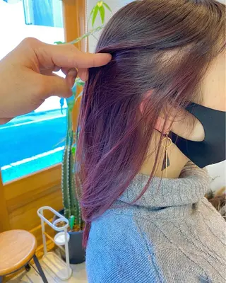 ミディアム カラー パーマ OVER→三軒茶屋 /縮毛矯正・髪質改善のヘアスタイル