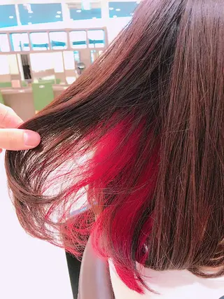 ミディアム カラー フジノ マホのヘアスタイル