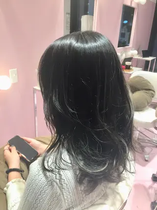 ミディアム 所渉/韓国レイヤー /ウルフカットのヘアスタイル