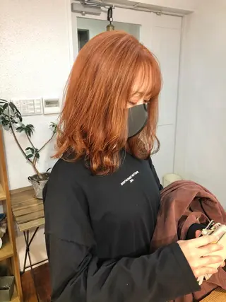 ミディアム カラー 水野 雪 /パーマ/暖色カラーのヘアスタイル