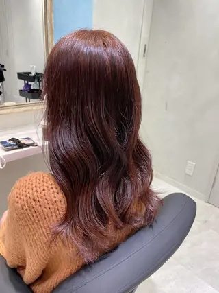 ロング カラー 🌷ピンク/韓国風 暖色カラー ゆい🌷のヘアスタイル