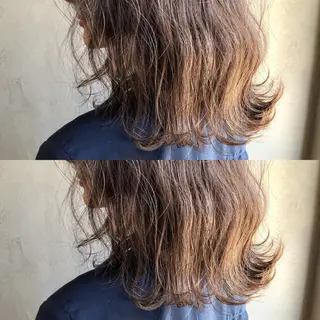 ミディアム カラー ツキノキ ミナのヘアスタイル