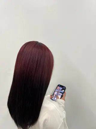 セミロング カラー 吉安 里菜歩のヘアスタイル