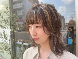 セミロング カラー パーマ ヘアアレンジ 渡邊 桃香のヘアスタイル