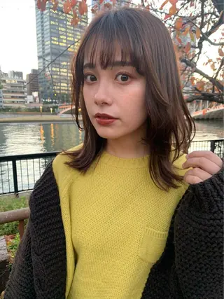 ミディアム カラー i muのヘアスタイル