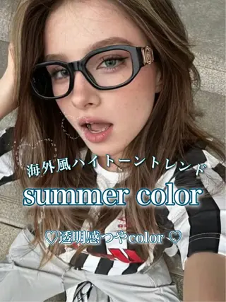 ロング 艶髪ハイトーンカラー 渋谷🎀ririkaのヘアスタイル