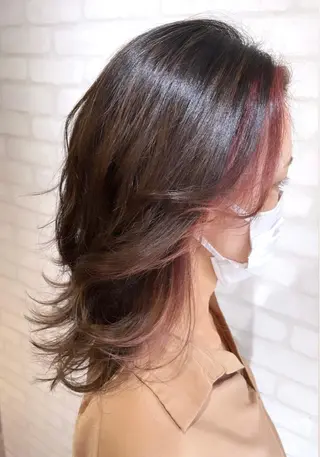 セミロング カラー ヘアアレンジ ANDIAMO SAKAE  楓のヘアスタイル