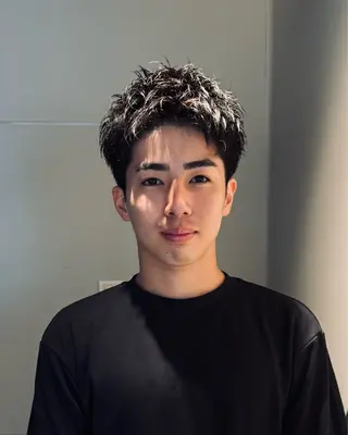 ショート パーマ メンズ スパイキーショート 大人パーマ 丸山のヘアスタイル