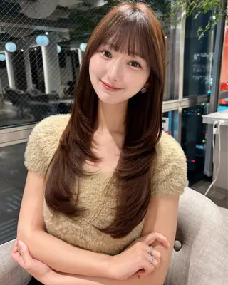 ロング レイヤーカット/ 韓国girly🤍楓のヘアスタイル