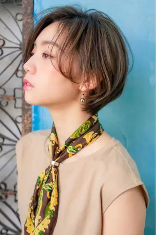 ショート カラー パーマ 仙台Ｉ韓国レイヤー Ｉ髪質改善Ｉ伊藤拓海のヘアスタイル