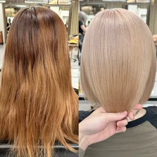 ミディアム カラー ウルフとハイトーン みっちー✂️のヘアスタイル