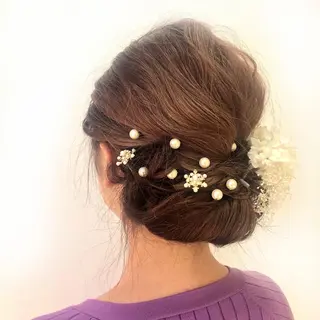 セミロング ベージュ/インナー カラー🤍Rieのヘアスタイル