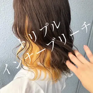 セミロング カラー ヘアアレンジ なつき/艶ピンク/ girly hairのヘアスタイル