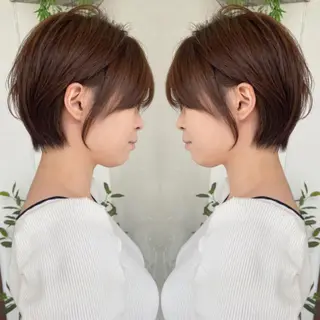 ショート カラー 京都大人女性ショート 徒歩1分/秋山のヘアスタイル