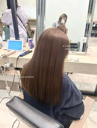 ロング rio¦ブラウン¦暗 髪¦縮毛矯正🌙のヘアスタイル