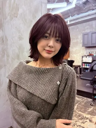 ショート カラー ハイライト、レイヤー カット/西梅田/中西のヘアスタイル