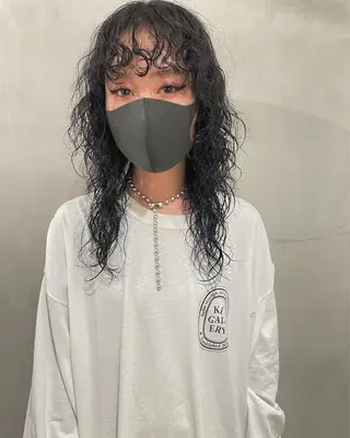 セミロング カラー パーマ 優作 〜圧倒的信頼〜のヘアスタイル