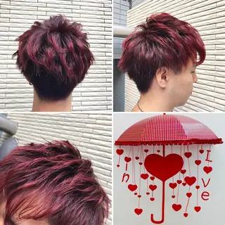 ショート カラー メンズ "PEPPU "所属・🌈推し色派手髪 ハイトーンShinのヘアスタイル