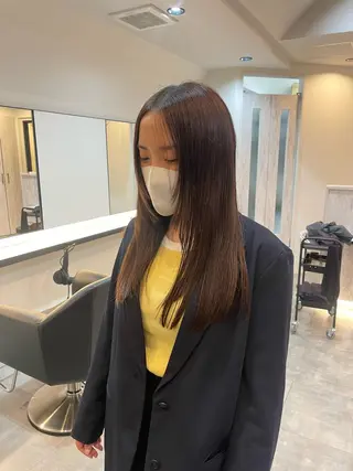 ロング カラー 渋谷 留菜のヘアスタイル