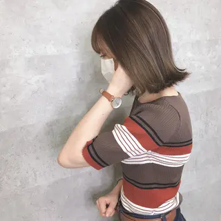 ミディアム カラー 髪質改善 中川　翔のヘアスタイル