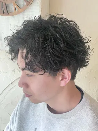 ショート パーマ メンズ メンズ特化/パーマ指 名No.1/百瀬太郎のヘアスタイル