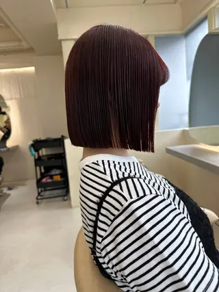 ミディアム カラー ボブ&透明感カラー ♡TOMOEのヘアスタイル