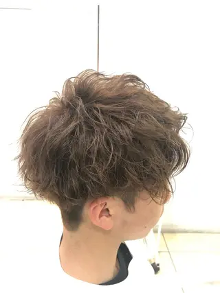 ショート パーマ メンズ 髪質改善× ハイライト溝江のヘアスタイル