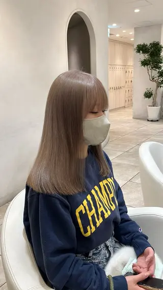 カラー 地毛風ストレート/ ケアカラー/セキネのヘアスタイル