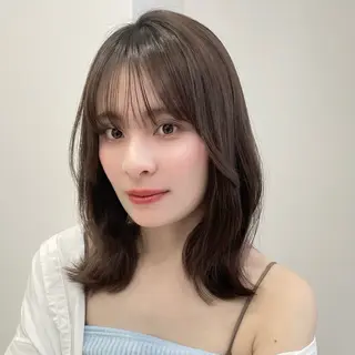 ミディアム カラー 透明感カラー 🩰あさのヘアスタイル