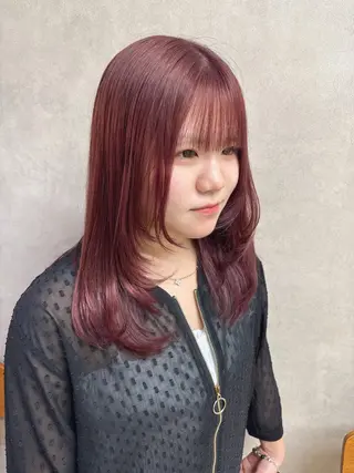 セミロング 伶風/ボブ/ ヘーゼルベージュのヘアスタイル