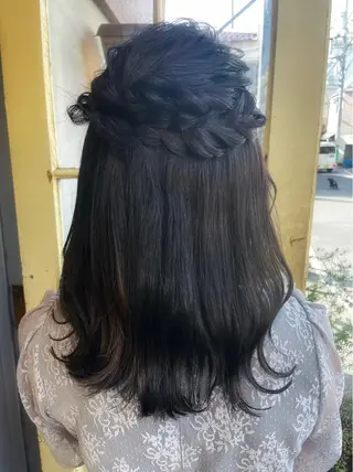 セミロング ヘアアレンジ KURIA‪‪*⋆ஐ ブリーチ/韓国ヘアのヘアスタイル