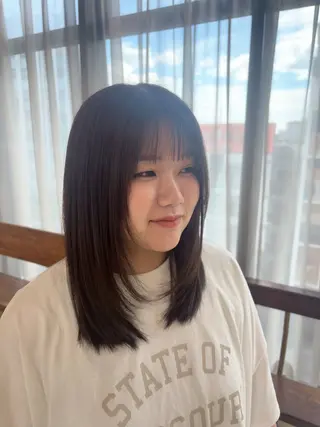 ミディアム ✨艶髪／透明感カラー ミユ💜のヘアスタイル