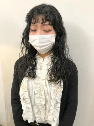 セミロング パーマ 千葉 郁也のヘアスタイル