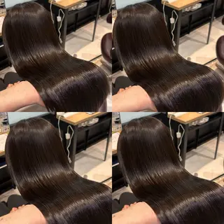 ロング パーマ 髪質改善× ハイライト溝江のヘアスタイル