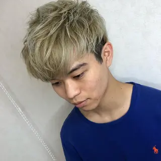 ショート カラー メンズ ムトウセイマ/艶髪 /艶ケアWブリーチのヘアスタイル