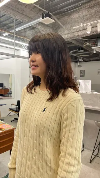 ミディアム パーマ Elme所属・イージードリル募集 🔥平口はのんのヘアスタイル