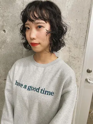 ミディアム パーマ センスをお届けします 大谷将生INFPのヘアスタイル