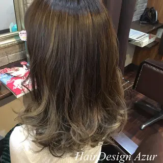 セミロング カラー HairDesign Azurのヘアスタイル