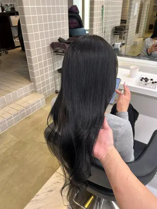 セミロング カラー パーマ ヘアアレンジ メンズ キッズ 🦋韓国レイヤー/ 透明感グレージュ🦋のヘアスタイル